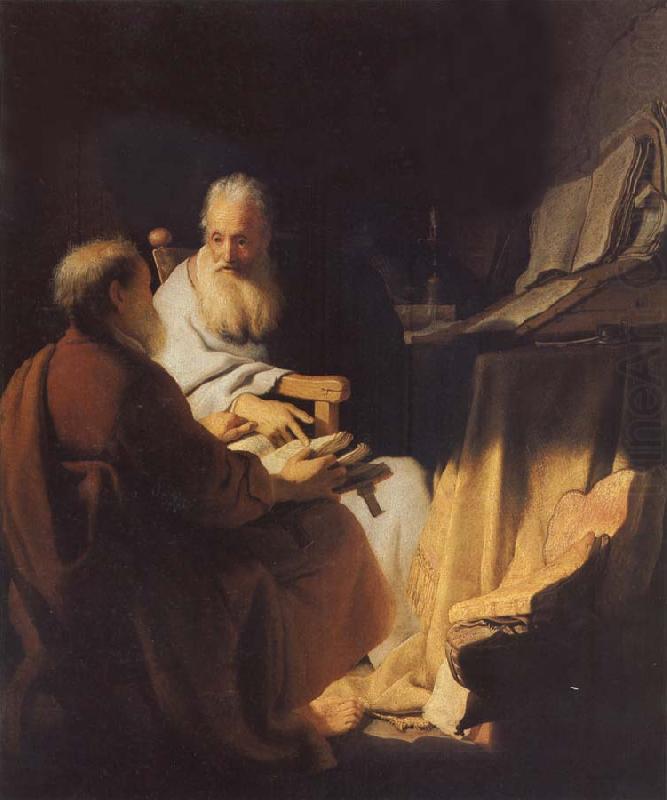 REMBRANDT Harmenszoon van Rijn Two Scholars Disputing china oil painting image